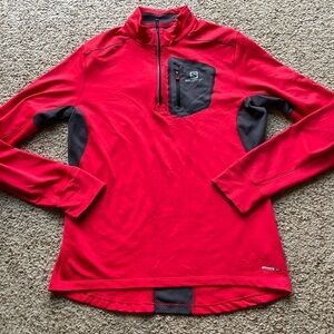 Salomon red 1/4 zip size L